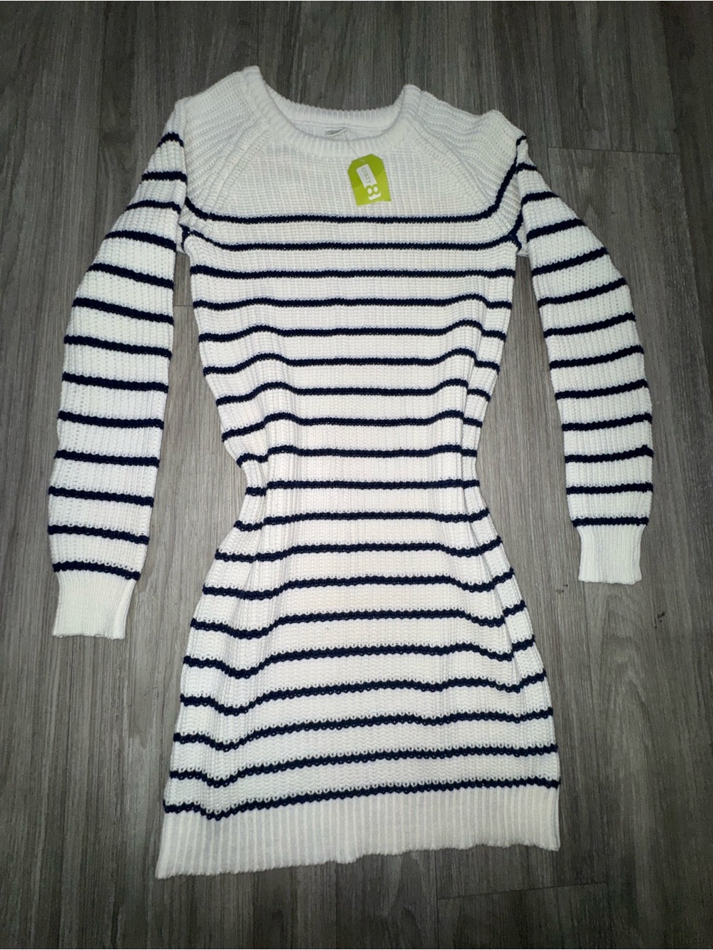 Crazy 8 White and Navy Striped Knit Dress